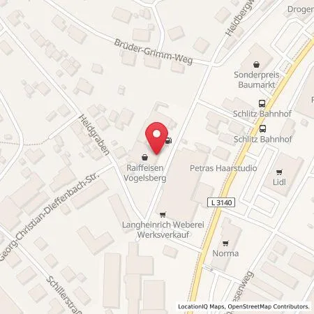 Karte Raiffeisen Vogelsberg GmbH