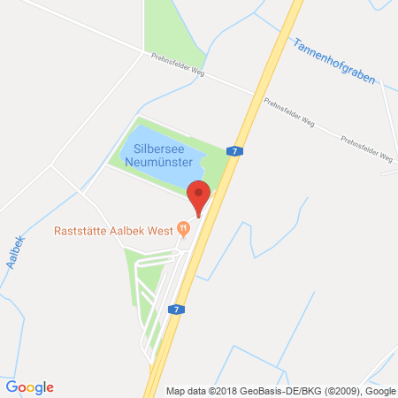 Kartenansicht BAB-Tankstelle Aalbek West (Shell)