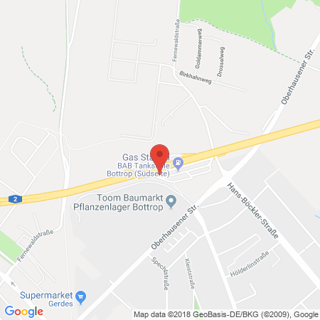 Kartenansicht BAB-Tankstelle Bottrop Süd (Total)