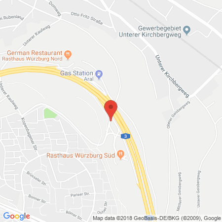 Kartenansicht BAB-Tankstelle Würzburg Süd (Aral)
