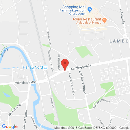 Kartenansicht Calpam Tankstelle Hanau