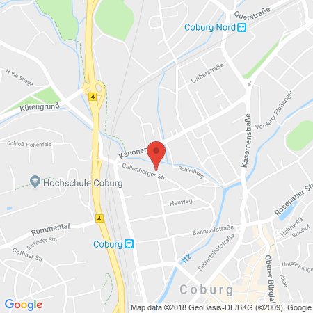 Kartenansicht bft-Walther-Tankstelle Coburg