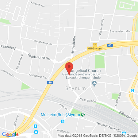 Kartenansicht KHG Tankstelle Mülheim