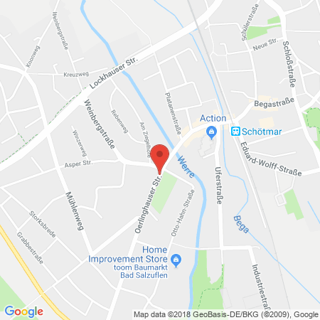 Kartenansicht Raiffeisen Lippe-Weser AG (Tankautomat, EC, Geldschein)