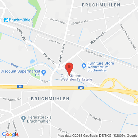 Kartenansicht Westfalen-Tankstelle