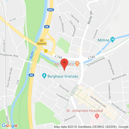 Kartenansicht Westfalen -Tankstelle