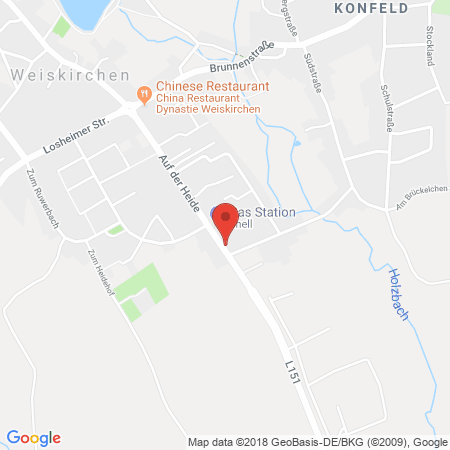 Kartenansicht Autohaus Gebr. Barth + Shell Tankstelle