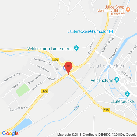 Kartenansicht Aral Tankstelle Roland Preis