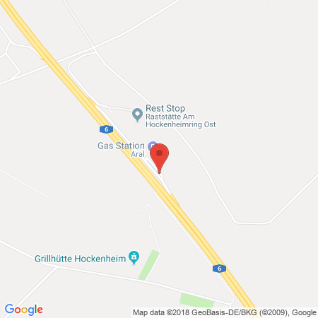 Kartenansicht BAB-Tankstelle Am Hockenheimring Ost (Aral)