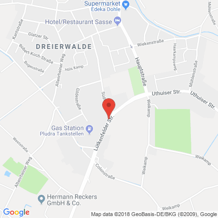 Kartenansicht Pludra Tankstelle Dreierwalde