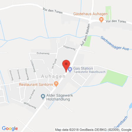 Kartenansicht Tankstelle Rakelbusch GmbH