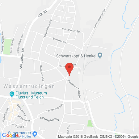 Kartenansicht BayWa Tankstelle Wassertrüdingen