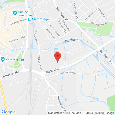 Kartenansicht BayWa Tankstelle Memmingen