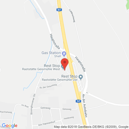 Kartenansicht BAB-Tankstelle Geismühle West (Shell)