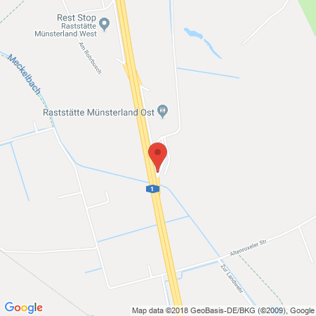 Kartenansicht BAB-Tankstelle Münsterland Ost (Westfalen)