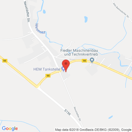 Kartenansicht HEM-Tankstelle
