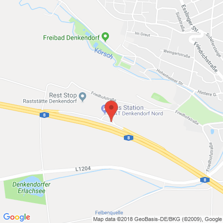 Kartenansicht BAB-Tankstelle Denkendorf Nord (Shell)