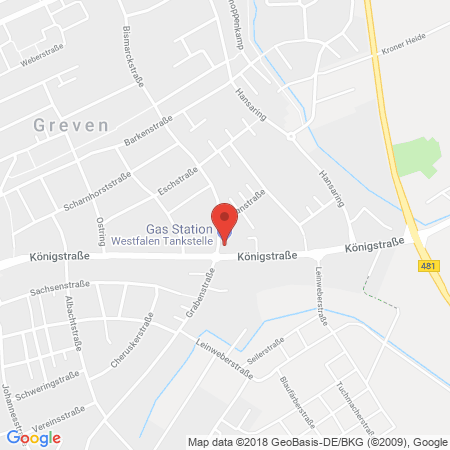 Kartenansicht Westfalen-Tankstelle