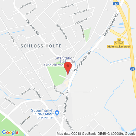 Kartenansicht Tankstelle Schniedermann