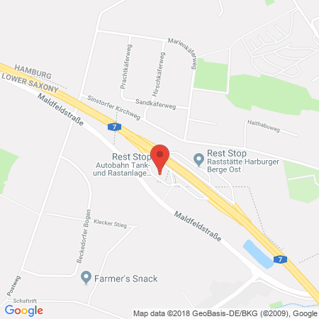 Kartenansicht BAB-Tankstelle Harburger Berge West (SHELL)