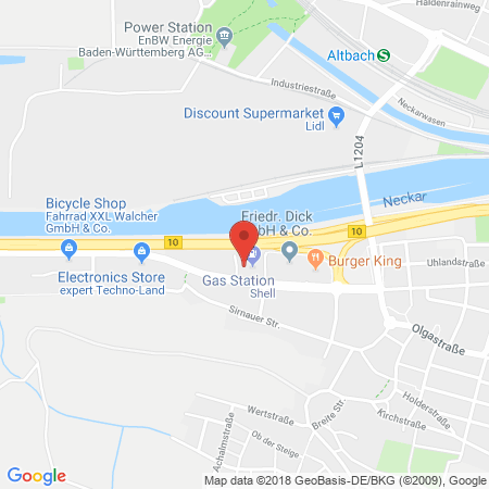 Kartenansicht Shell Station