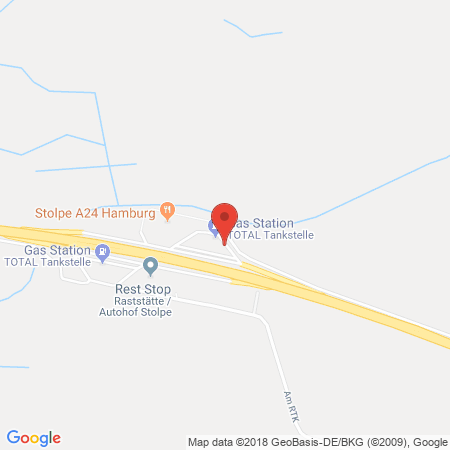 Kartenansicht BAB-Tankstelle Stolpe Nord (Total)