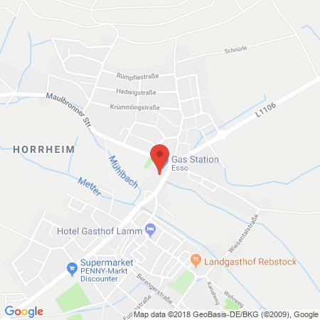 Kartenansicht ESSO-Station Horrheim