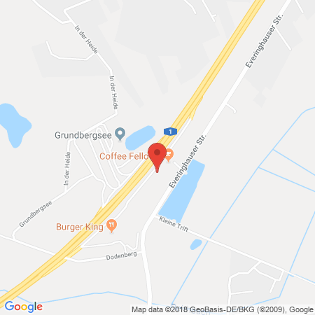 Kartenansicht BAB-Tankstelle Grundbergsee Süd (Aral)