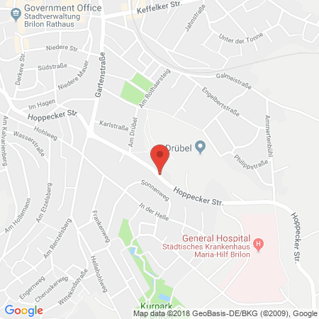Kartenansicht Freie TS und Autohaus Hoppecker Str., Brilon GmbH & Co. KG