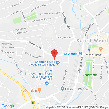 Kartenansicht Globus Sankt Wendel