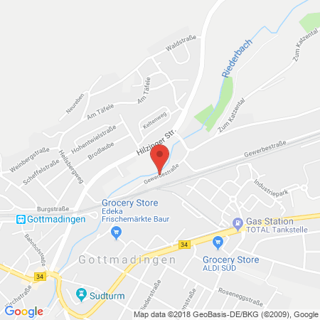 Kartenansicht Tank in Mineralöltankstelle, Shop, Reifen und Autoservice