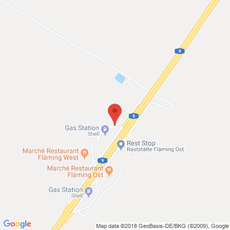 Kartenansicht Shell Autobahntankstelle Niemegk West