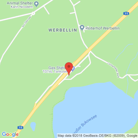 Kartenansicht Total Tankstelle Schorfheide Ost