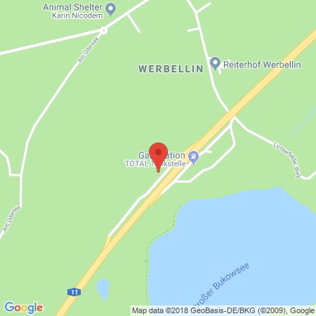 Kartenansicht Total Tankstelle Schorfheide West