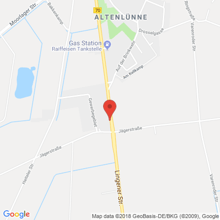 Kartenansicht Pludra Tankstelle Emsbüren
