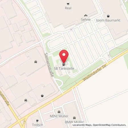 Karte Supermarkt-Tankstelle