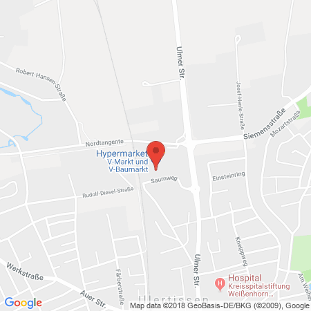Kartenansicht V-Markt Illertissen