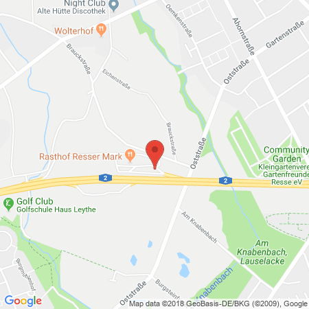 Kartenansicht BAB-Tankstelle Resser Mark Nord