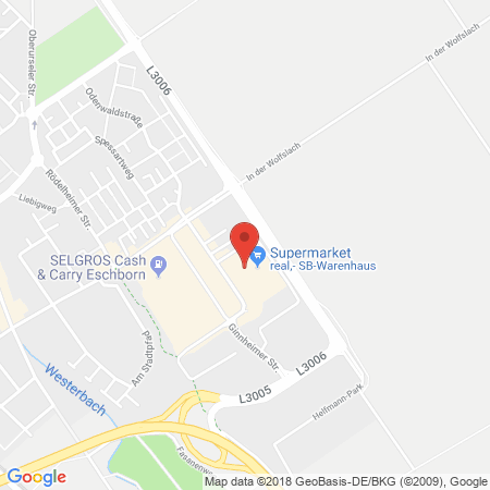 Kartenansicht Supermarkt-Tankstelle am real,- Markt