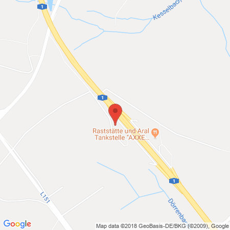 Kartenansicht BAB-Tankstelle Hochwald West (Aral)