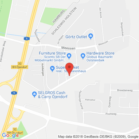 Kartenansicht Supermarkt-Tankstelle am real,- Markt