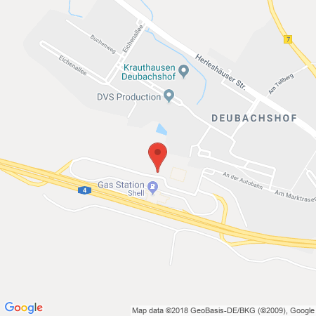 Kartenansicht BAB-Tankstelle LOMO Autohof Eisenach Süd (Shell)